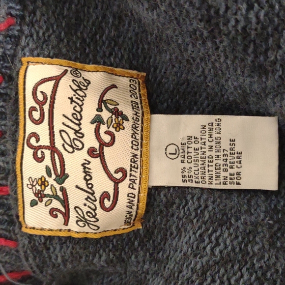 Heirloom Collectables Women's Blue & Red Valentine's Button Down Cardigan Large - Picture 6 of 13